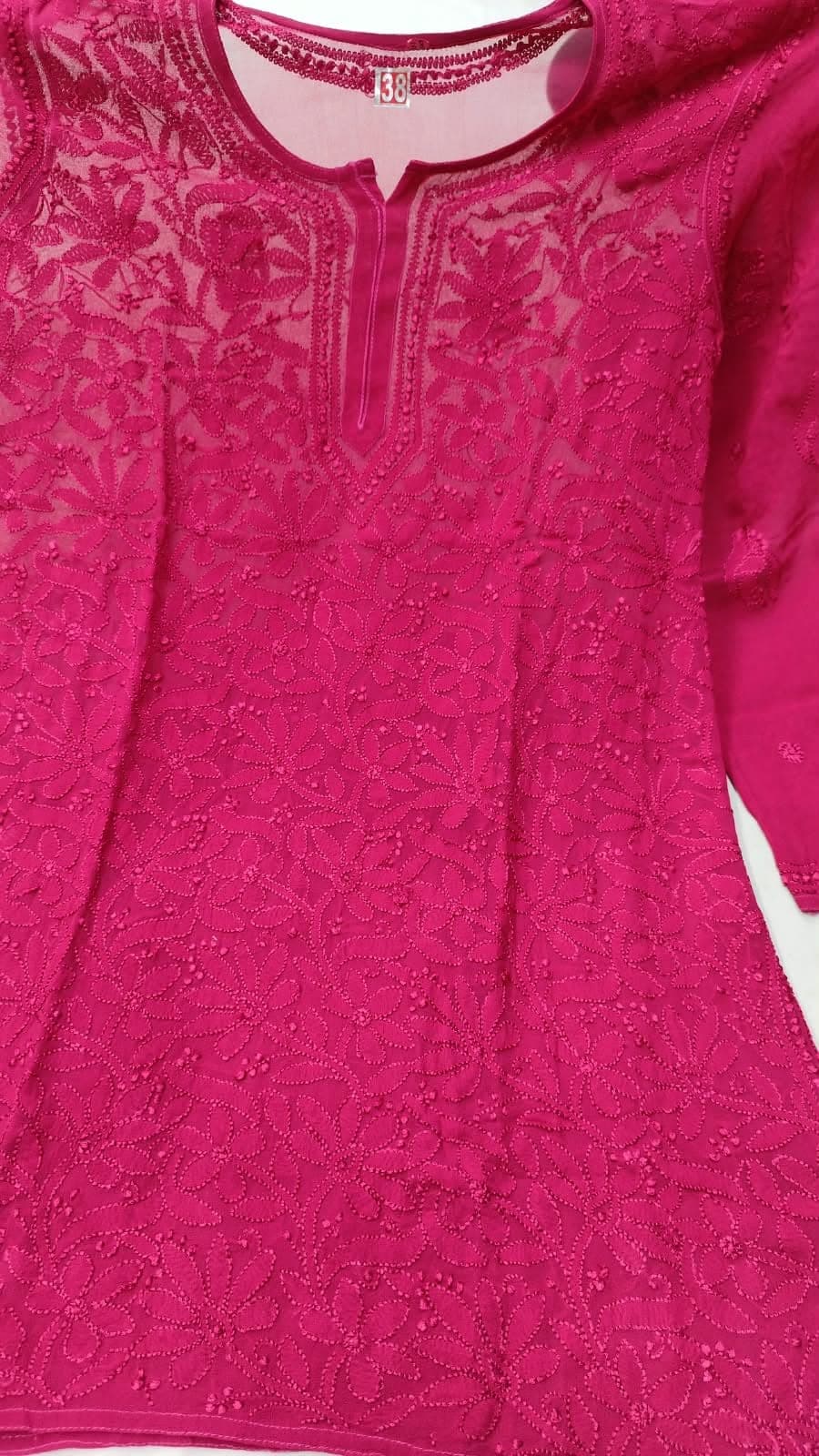Chikankari Embroidered Viscose Short Top